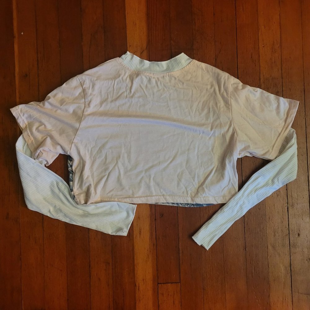Romwe 2-in-1 Crop Tee - Hokusai Japanese Print - Picture 5 of 6